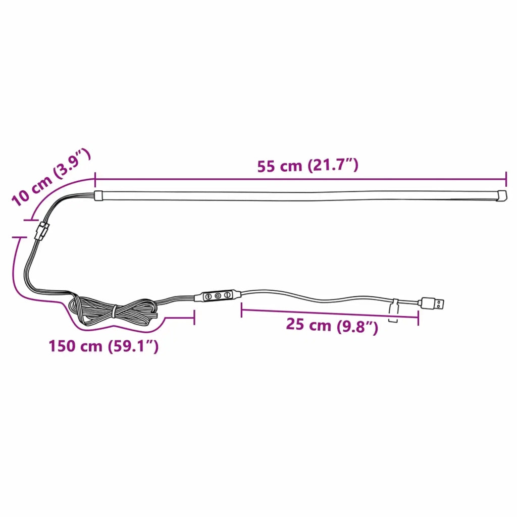 Striscia LED 55 cm Multicolore PVC 42033840