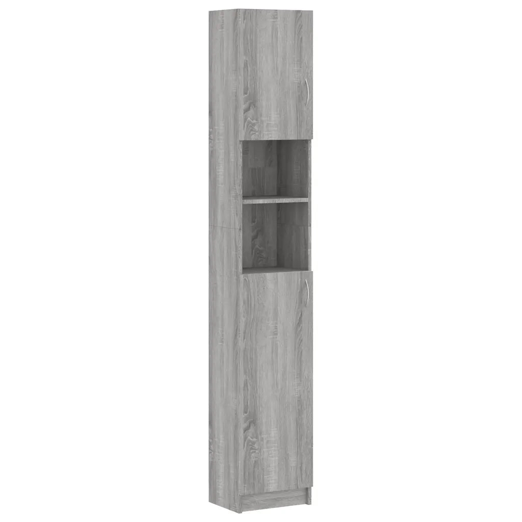 Armadietto Bagno Grigio Sonoma 32x25,5x190 cm Legno Ingegnerizzato 815538