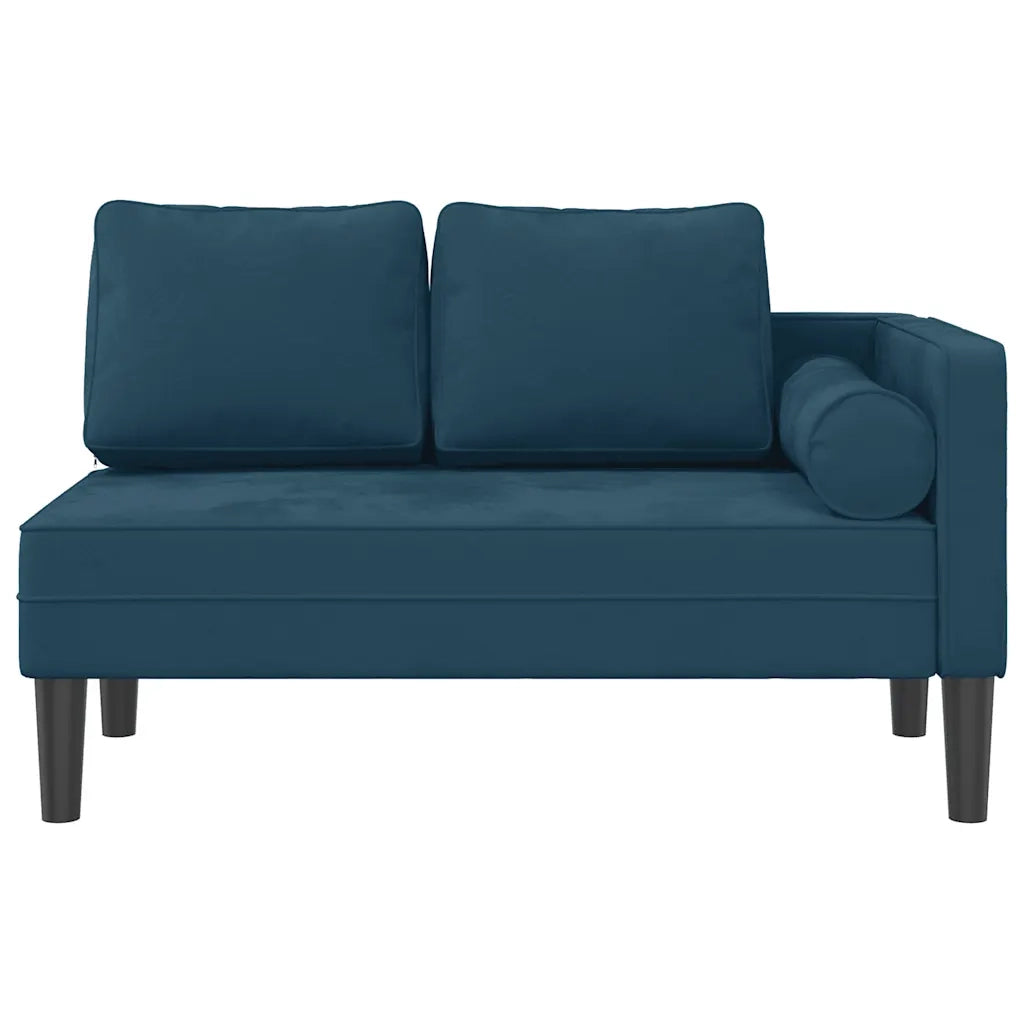 Chaise Longue con Cuscini Blu in Velluto CFW7034568