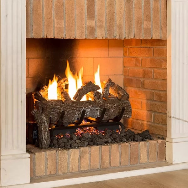 BRUCIALEGNA CON SFERA PER CAMINO 4 barre, cm 40x30x15h - MADE IN ITALY