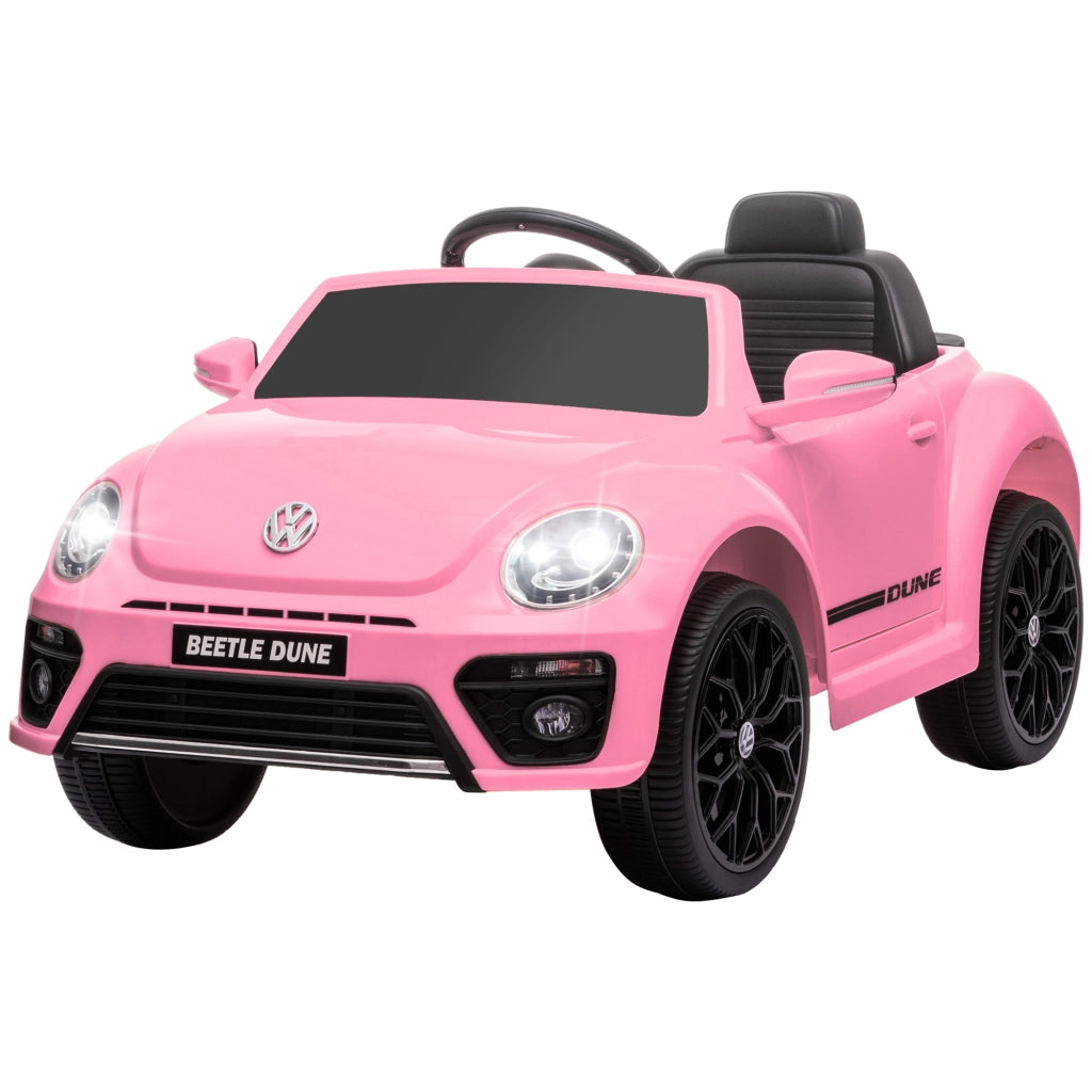 Auto Elettrica per Bambini Volkswagen Beetle 12V ¨C ZephMum ¨C Rosa con Telecomando e Luci
