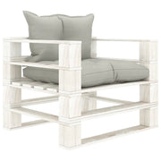Poltrona da Giardino Pallet con Cuscini Tortora in Legnocod mxl 96287