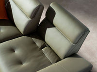 Divano a 3 posti in pelle verde oliva