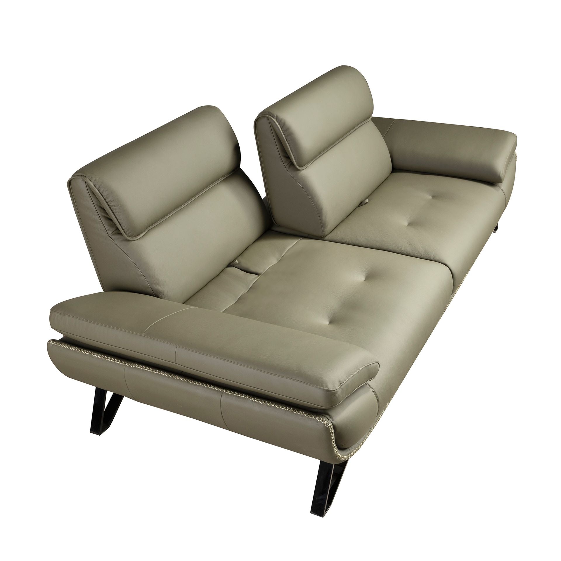 Divano a 3 posti in pelle verde oliva