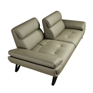 Divano a 3 posti in pelle verde oliva