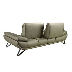 Divano a 3 posti in pelle verde oliva