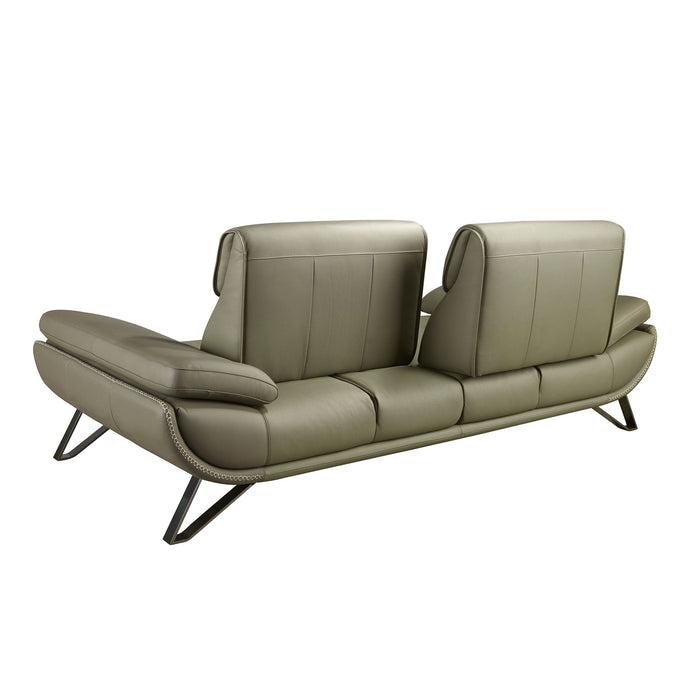 Divano a 3 posti in pelle verde oliva