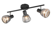 Plafoniera retro nera vetro TARIFA Trio 3 luci E14