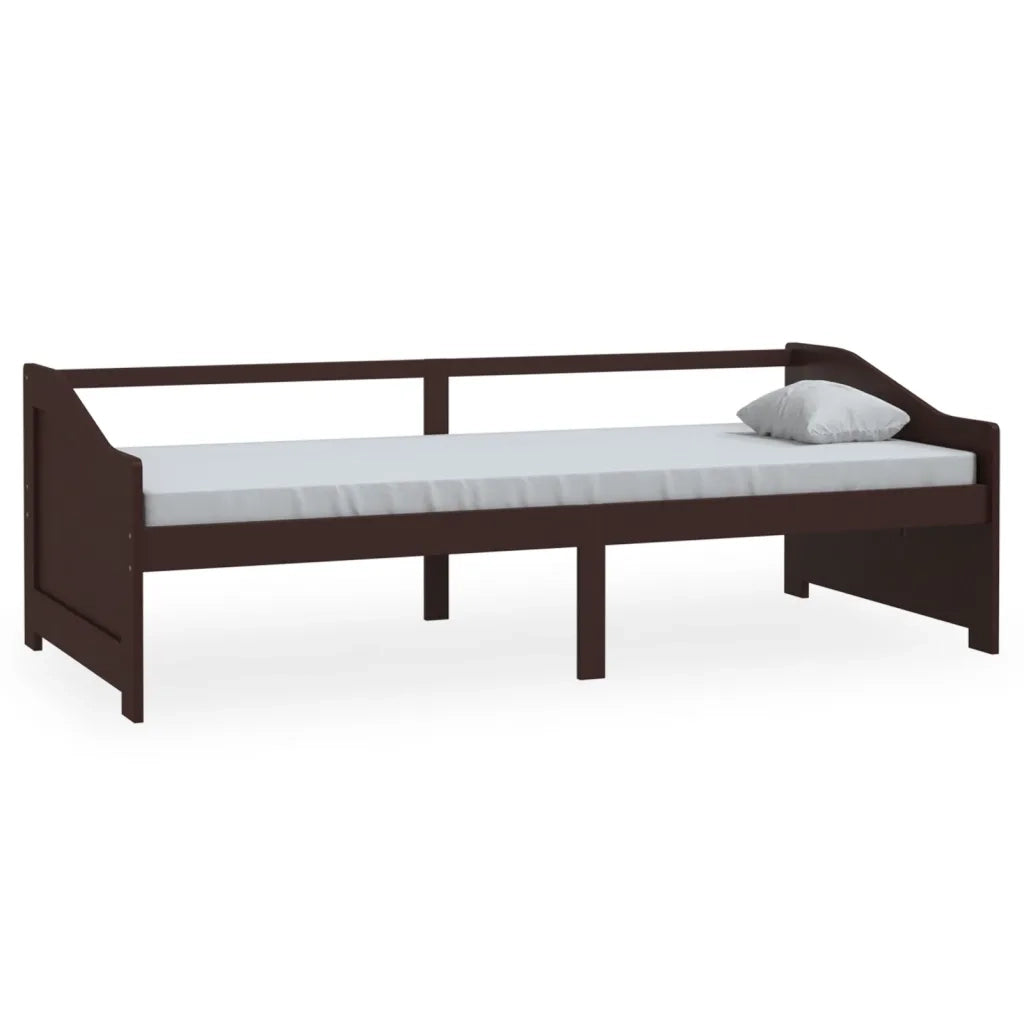 Divano letto | Sof¨¤ letto | Letto singolo a 3 Posti Marrone Scuro Massello di Pino 90x200cm