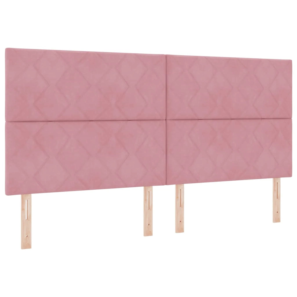 Letto ottomano con materasso Rosa 200 x 200 cm Velluto 3457820