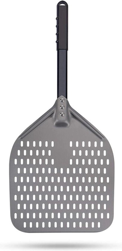 Pizzapasta con foro - Aluminio anodizzato resistente - Manico rimovibile - Contenitore compatto - 30x35 cm