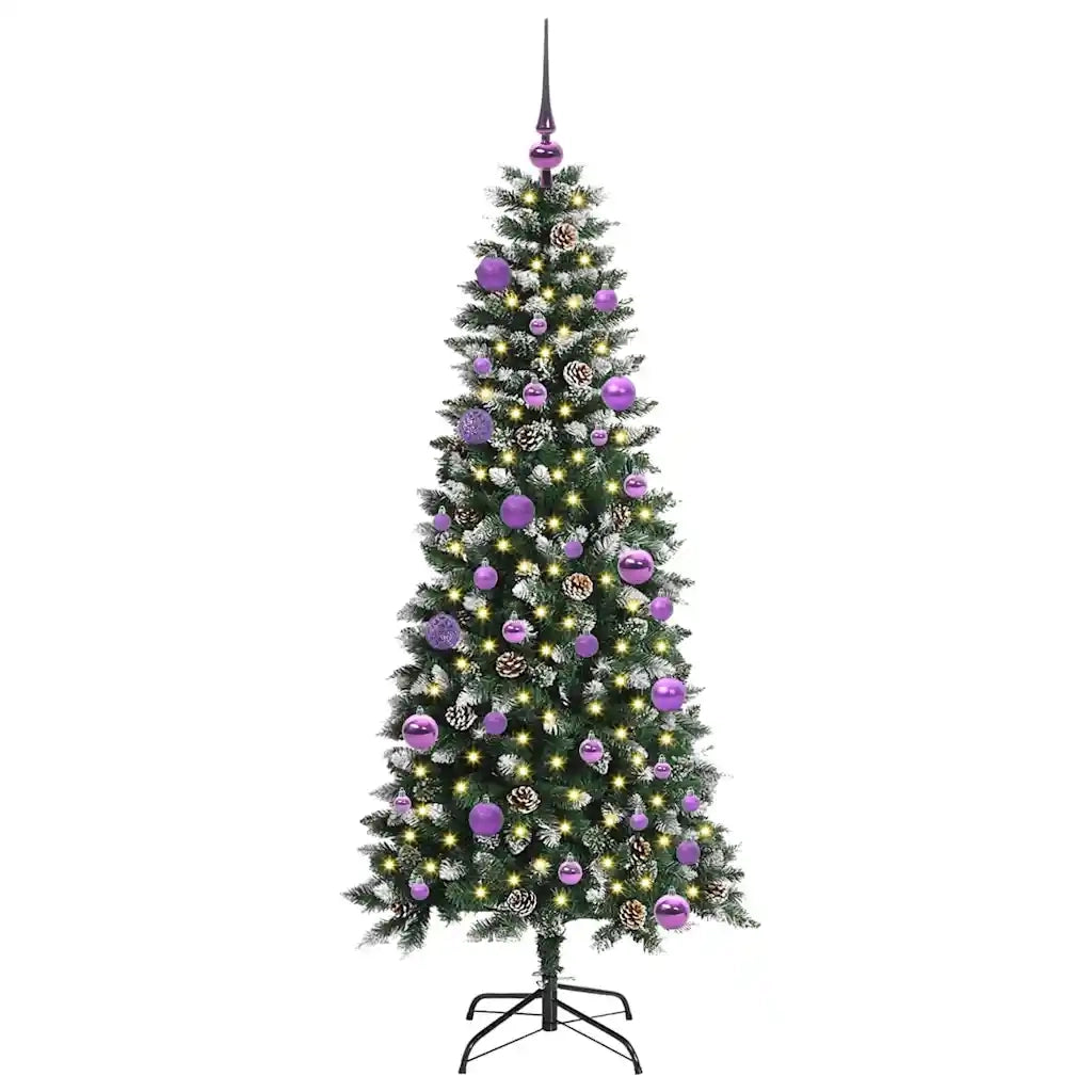 Albero di Natale Artificiale-Albero Natalizio con 150 LED Verde 150 cm 357056