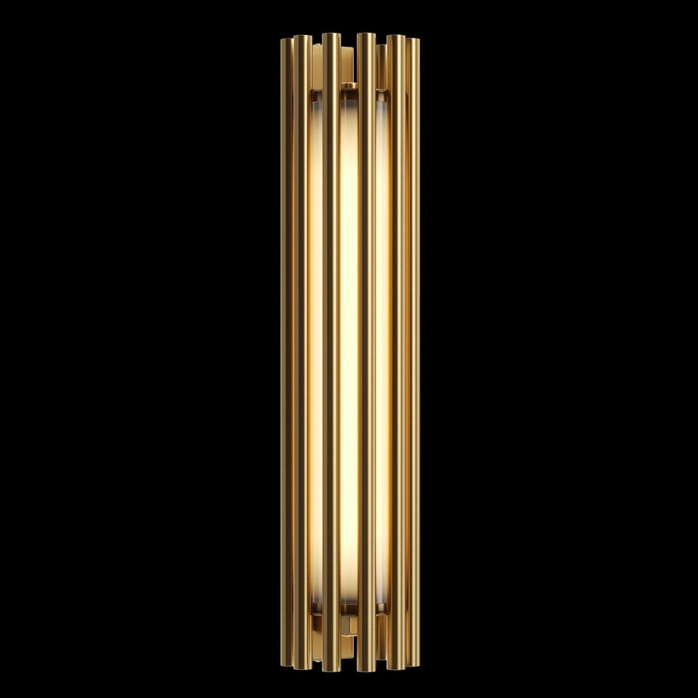 Applique Contemporanea Sonata Led Alluminio Ottone Diffusore Vetro Oro