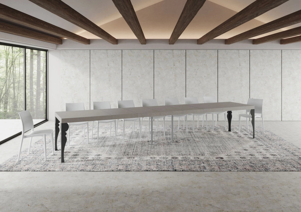 Tavolo allungabile 200/460x90 cm Paxon Premium cashmere gambe antracite