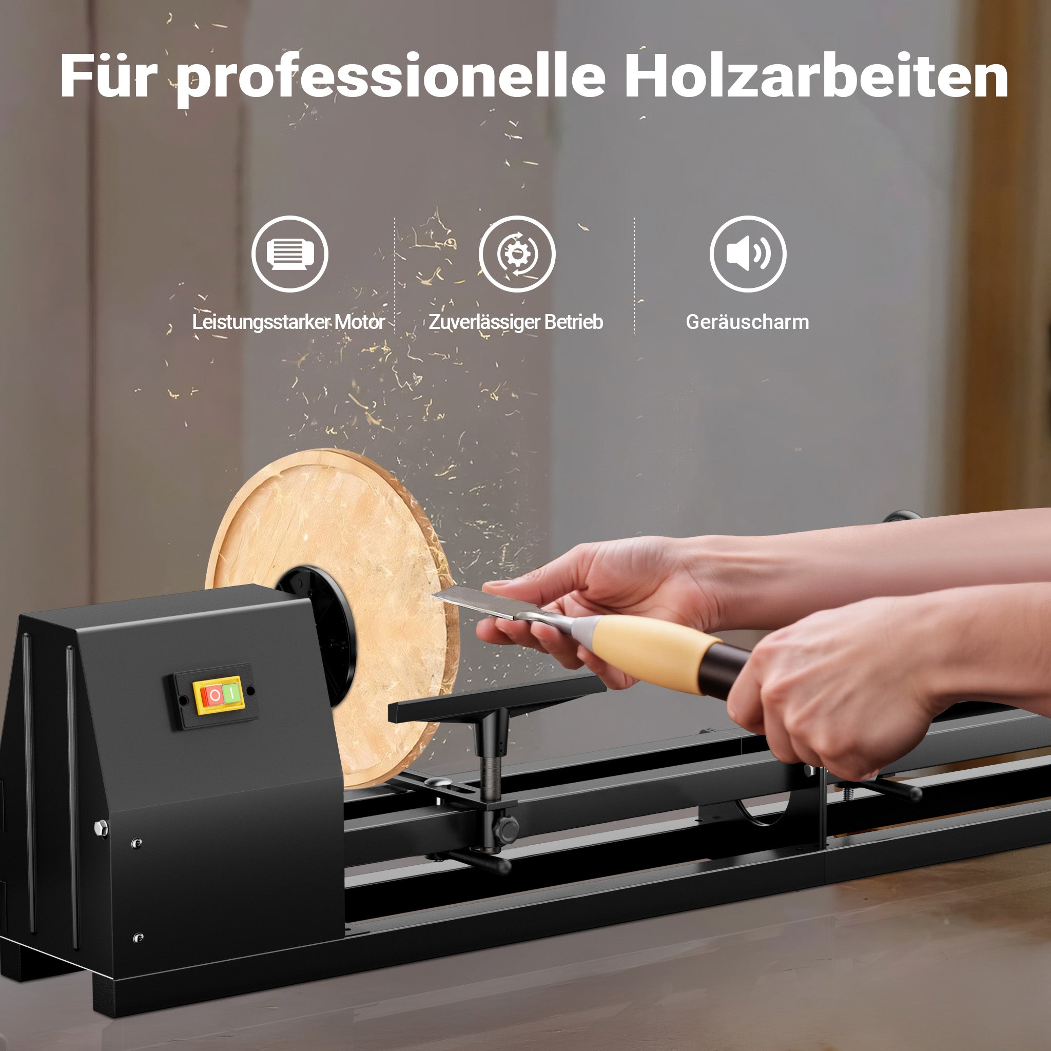 Tornio da banco per legno da 350 watt 1000 mm, diametro di tornitura 350 mm, per tornitura legno