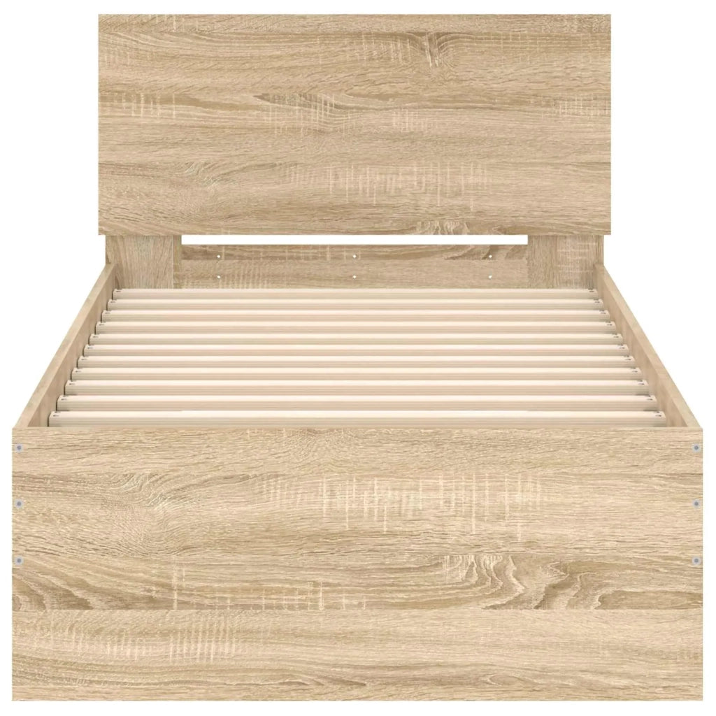 Struttura letto con testata Rovere Sonoma 80 x 200 cm 8009014