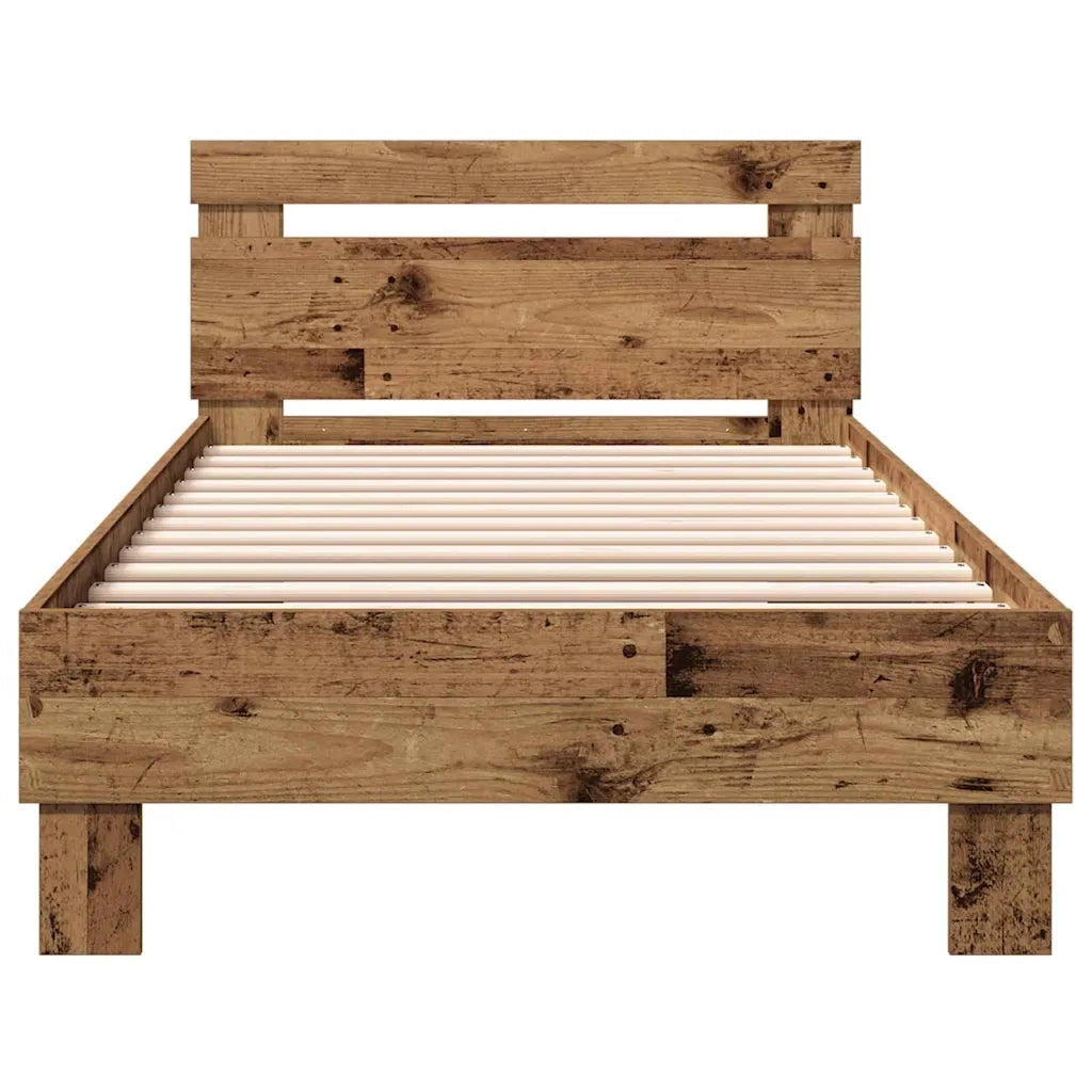 Struttura del letto con testiera-Giroletto con Testiera Legno vecchio 203 x 95 x 70 cm