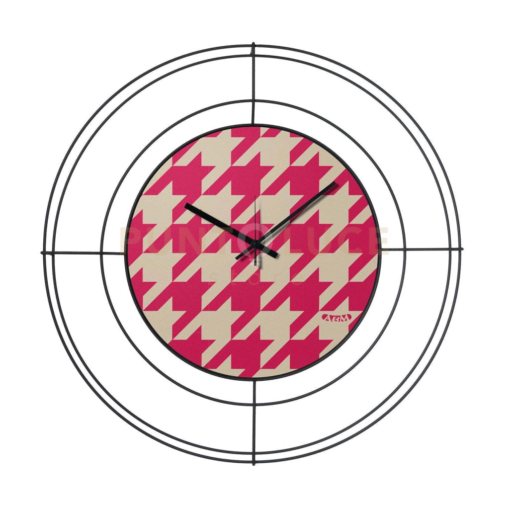 orologio nudo piccolo pied de poule magenta Nero ,pied de poule magenta in Ferro Diametro59cm
