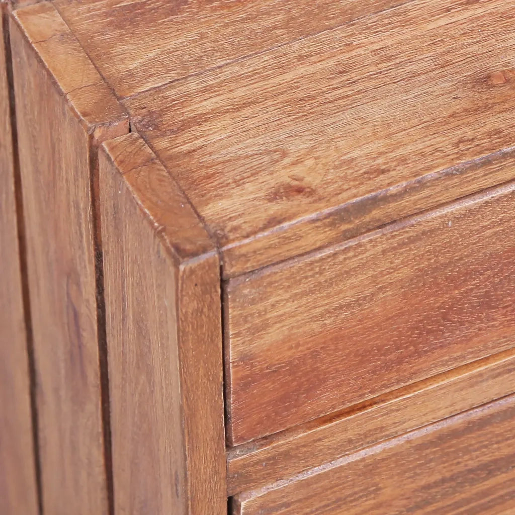 Comodino con 3 Cassetti 35x25x35 cm Legno Massello di Mogano 283938
