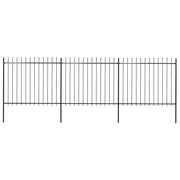 Recinzione da Giardino con Punta a Lancia in Acciaio 504x150 cm Nero 277631