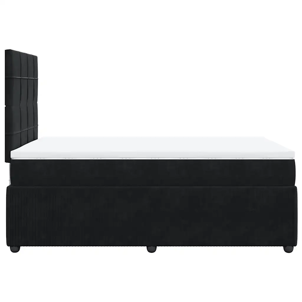 vidaXL Giroletto a Molle con Materasso Nero 120x190 cm in Velluto