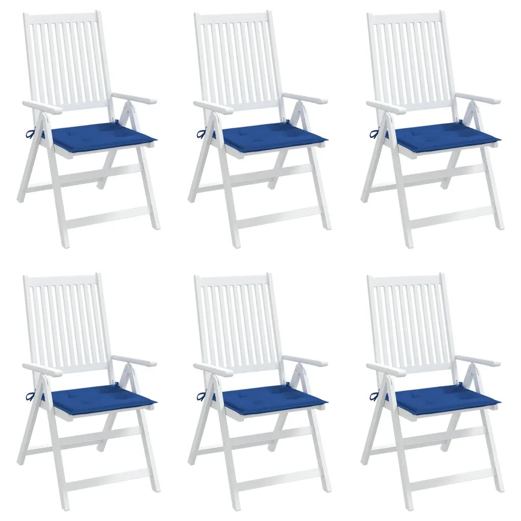 Cuscini per Sedia 6 pz Blu Reale 50x50x3 cm in Tessuto Oxford 314061