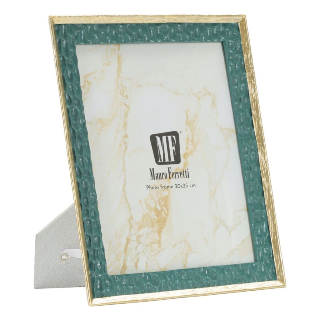 Cornice portafoto Grent in resina verde smeraldo e oro 20x25