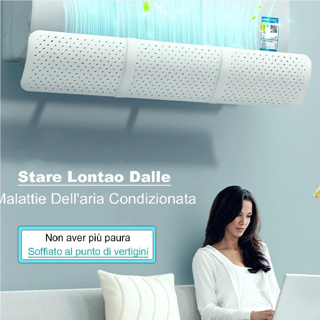 Kit 2pz Deflettore Condizionatore Universale Regolabile 58-90 cm Scudo Protezione Aria
