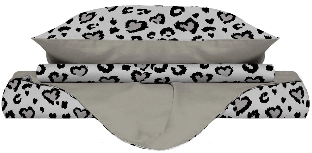 Copripiumino 1 Piazza e Mezzo con Federe Stampato in Microfibra Ingrid