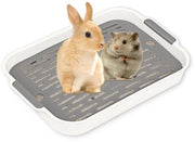 Toilet per coniglio, toilet per coniglio, toilet per coniglio, toilet per piccoli animali, angolo toilet per piccoli animali (bianco grigio piccolo)