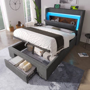 letto imbottito lino grigio 90x200 cm