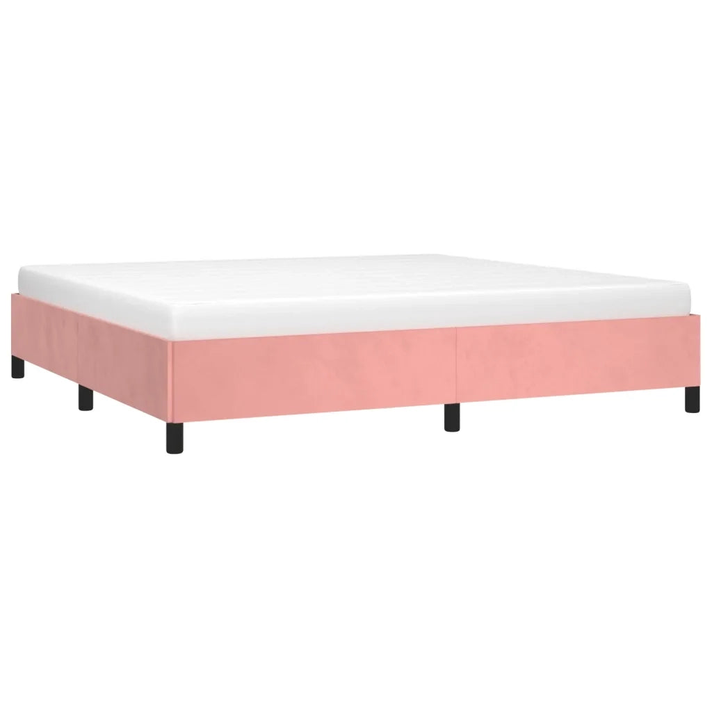 Letto matrimoniale | Letto per adulti | Giroletto Rosa 200x200 cm in Velluto