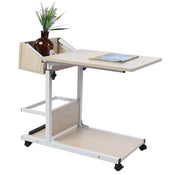 Scrivania per Computer Regolabile in Altezza 50-80 cm - Tavolo Computer a U con Ripiano di Archiviazione - Supporto per Monitor - Ruote di Rullaggio - Materiale MDF di Alta Qualità - Stabilità e Durata - Tavolo di Supporto Supplementare