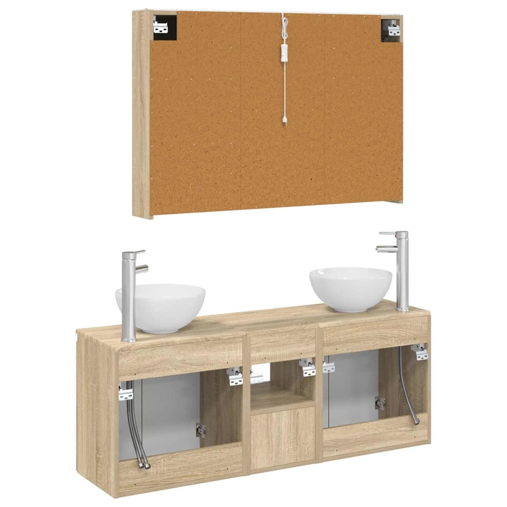 Set di Armadi da Bagno 4 pcs Rovere Sonoma 103,5 x 15,5 x 70 cm 3406345