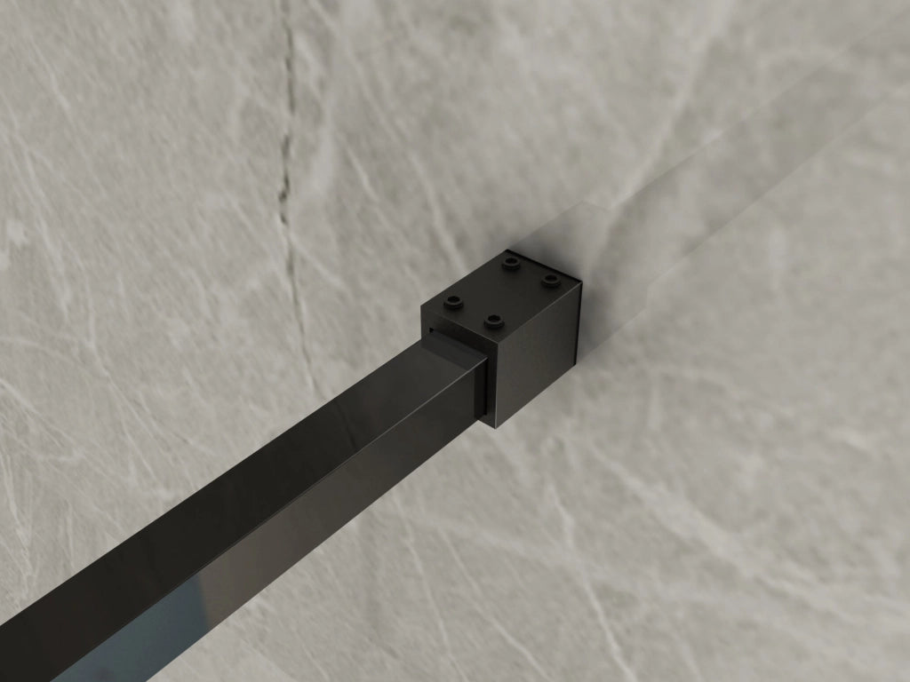 Parete doccia walkin nero cristallo 8mm trasparente 120cm H195cm Tevaglas Bluern