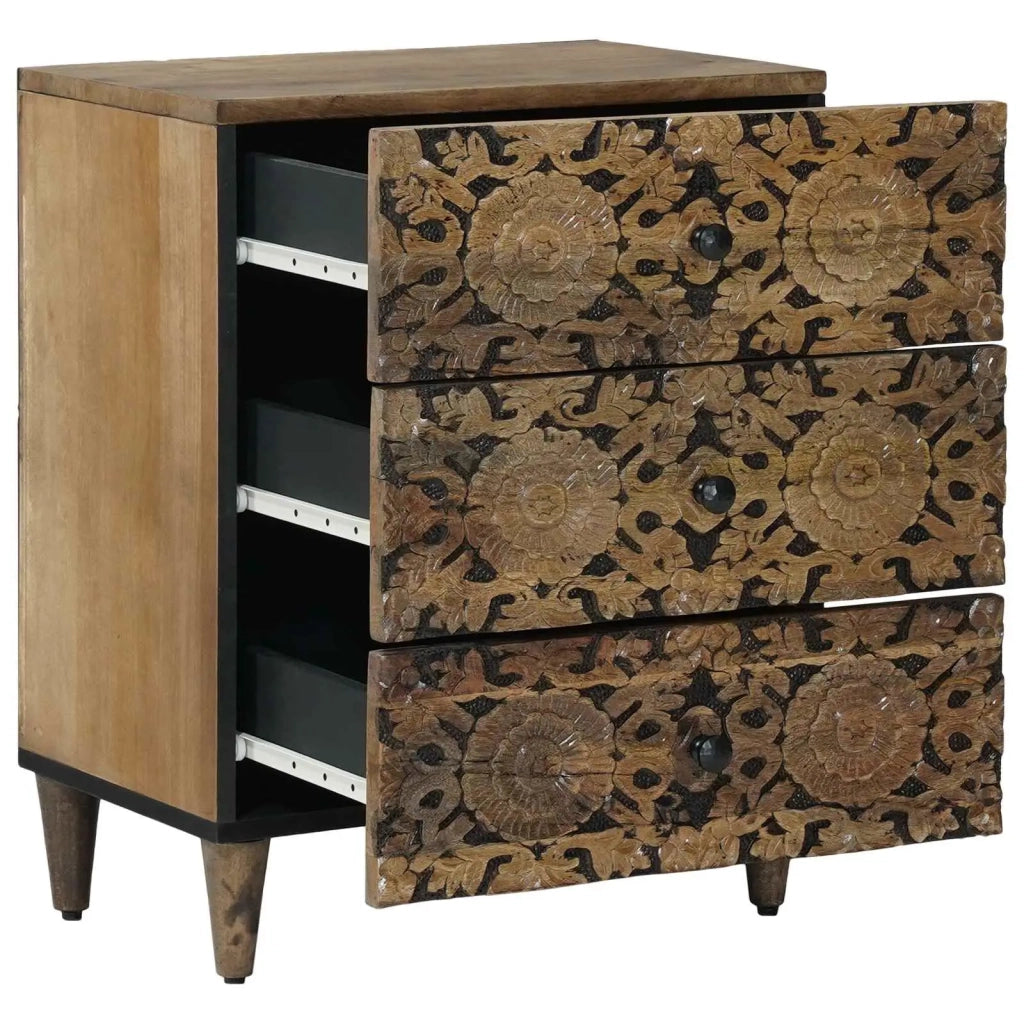 Mobiletto da Letto con cassetto Marrone 50 x 33 x 60 cm
