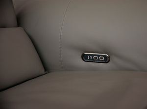 Divano angolare componibile relax in pelle grigio scuro