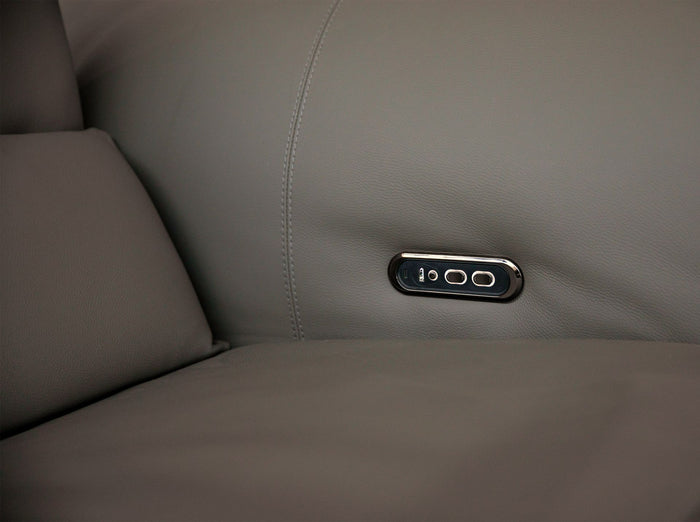 Divano angolare componibile relax in pelle grigio scuro