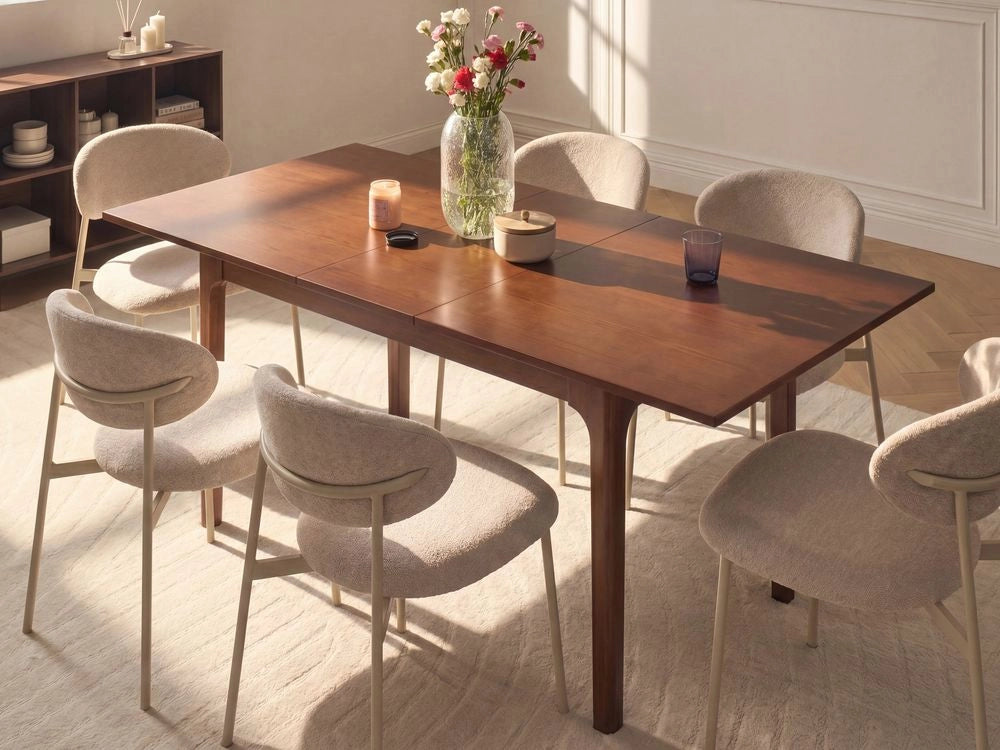 Tavolo da pranzo allungabile in legno di frassino scuro 160/200 x 90 cm Piano impiallacciato in frassino Tavolo da cucina