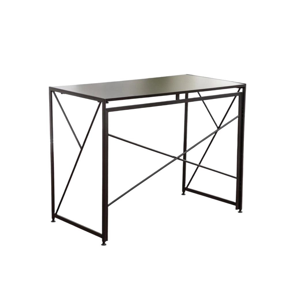 Scrivania pieghevole multifunzionale in MDF e metallo per home office, nera, 99 × 50 × 75 cm
