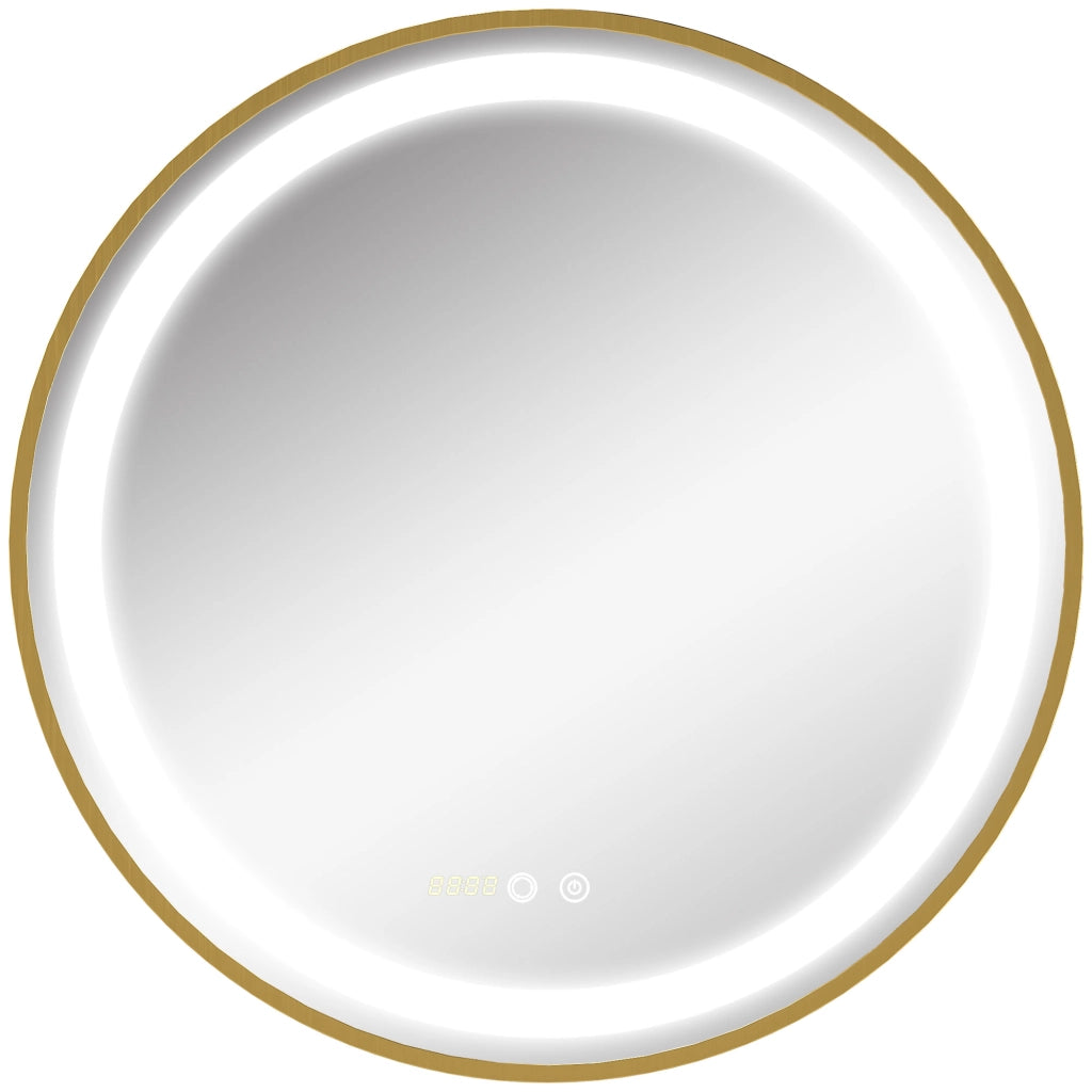 Specchio da Bagno con Luce LED ¨C zephmum ¨C Dorato ?60x4 cm