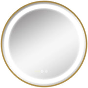 Specchio da Bagno con Luce LED ¨C zephmum ¨C Dorato ?60x4 cm