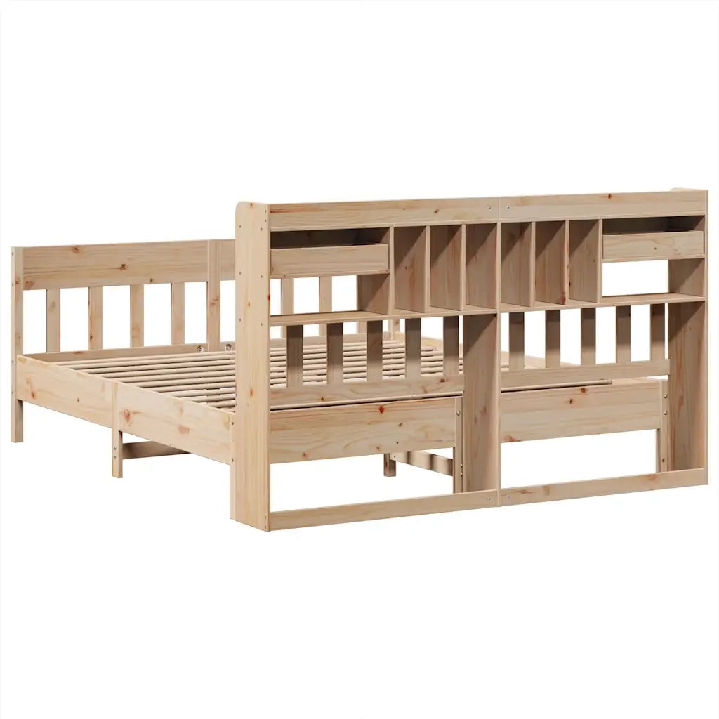 Letto matrimoniale | Letto per adulti | Giroletto senza Materasso 180x200 cm in Legno Massello di Pino