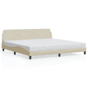 Letto matrimoniale | Letto per adulti | Giroletto Dover Crema 200x200 cm in Tessuto