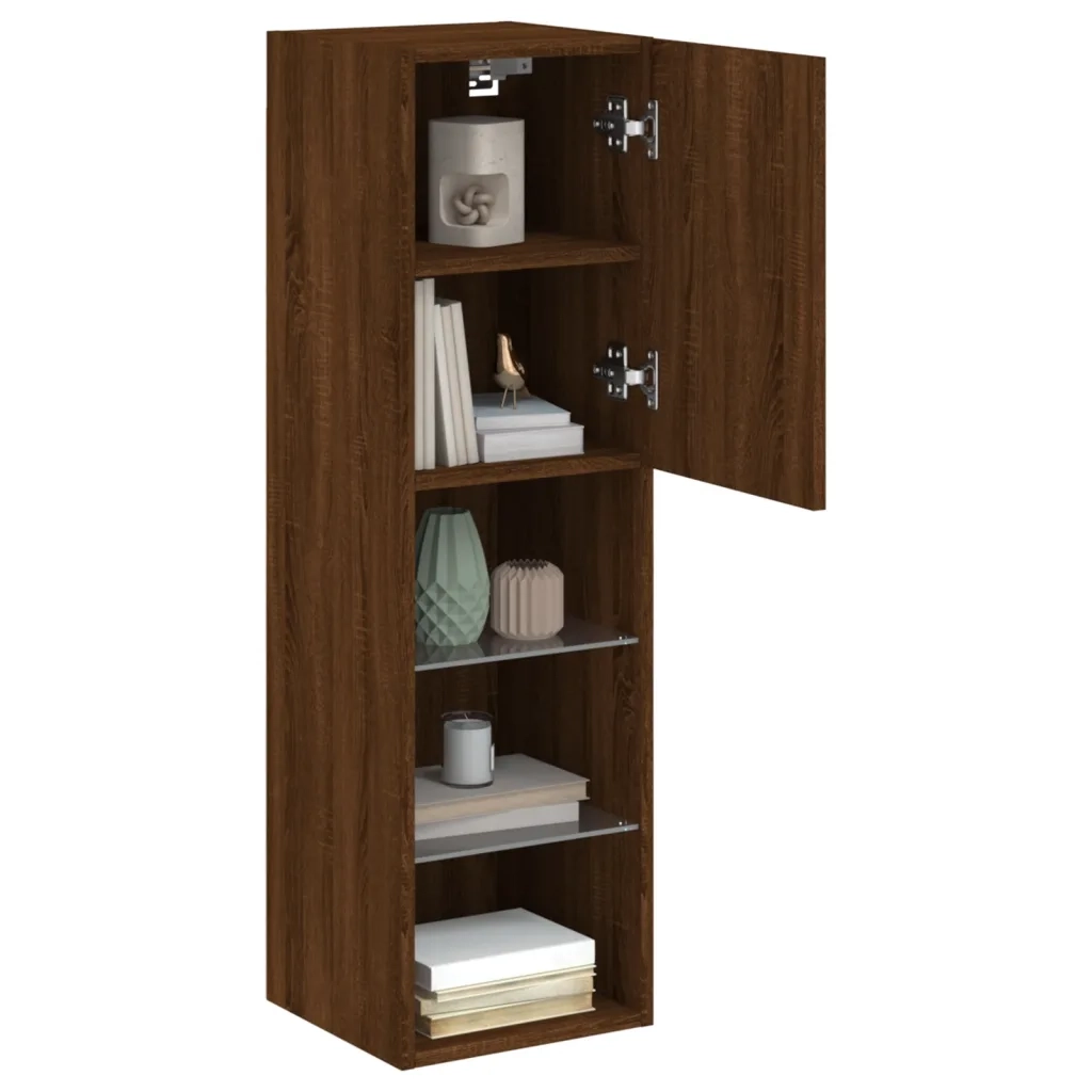 Mobile TV con Luci LED-Credenza TV-Console TV Rovere Marrone 30,5x30x102 cm