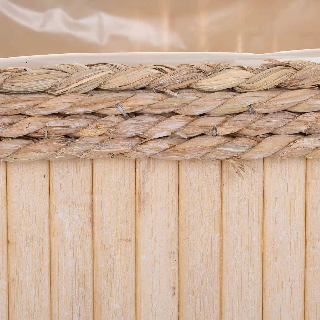 Set di 3 cestini ovali in legno marrone