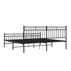 Giroletto con Testiera e Pediera Metallo Nero 183x213 cm 373714