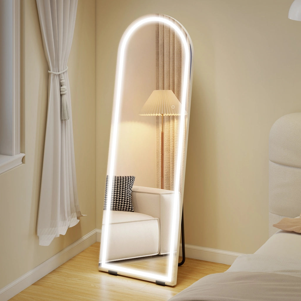 Specchio da Parete con Luci LED ¨C zephmum ¨C Bianco 150x50cm