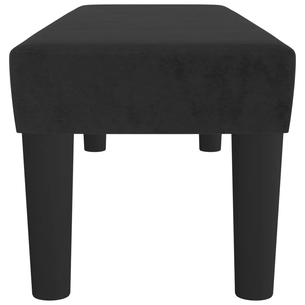Panca Nera 100x30x30 cm in Velluto