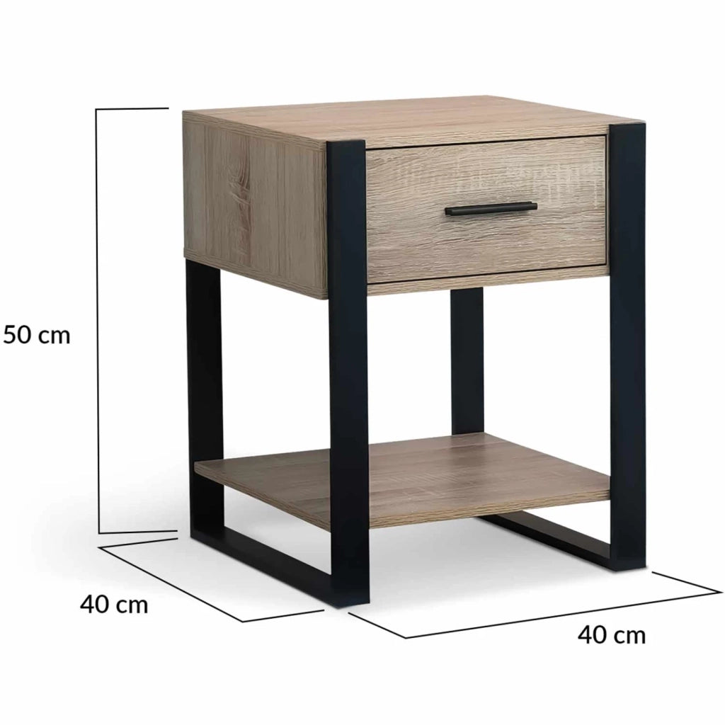 IDMarket - Set di 2 comodini ONYX a 1 cassetto in legno e nero